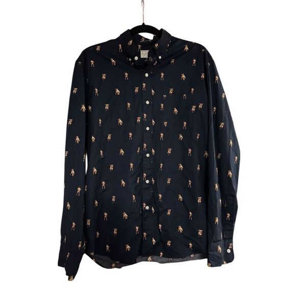 J. Crew Other - J. Crew Men's M Blue Graphic Print Slim Fit Long Sleeve Shirt
